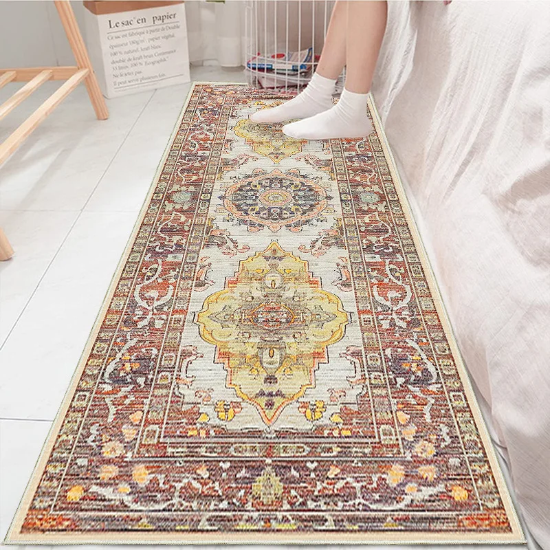 

European Long Corridor Carpet Runner Hotel Hall Hallway Decor Strip Rug Washable Villa Stairway Floor Mats Bedroom Bedside