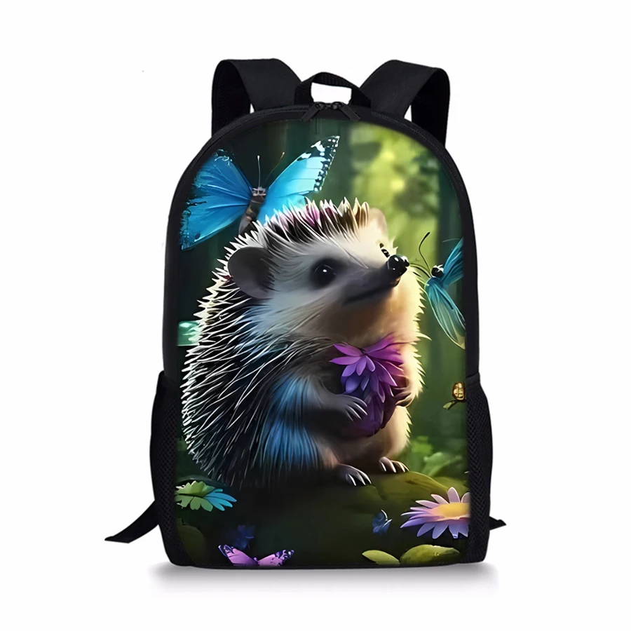 

Однослойный рюкзак с изображением ежа для мальчиков и девочек, детские лучшие подарки, школьные сумки с 3D мультяшным рисунком