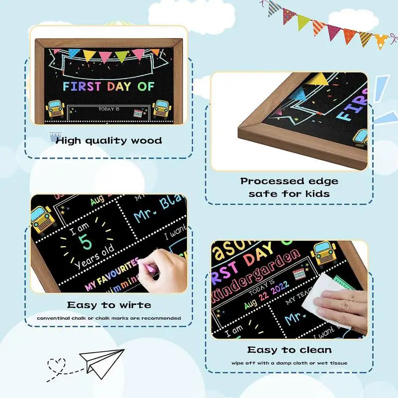 First Last Days Of School Chalkboard 1st Day Of School Sign Reusable Double Sided Back To School Board