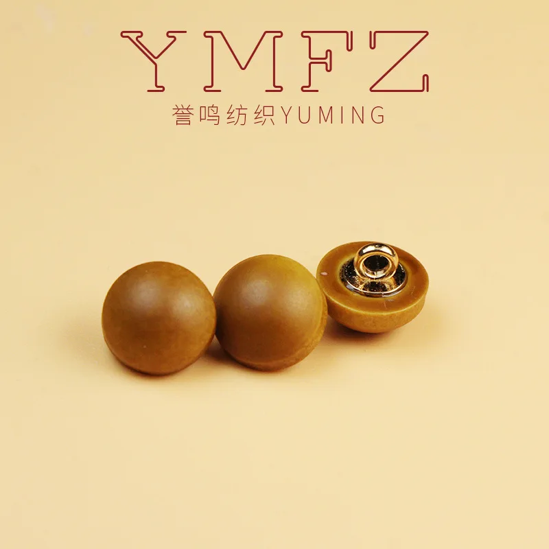 Imitation Wood Resin High-Shank Buttons, Shirt Buttons, Double-Piece Buttons, Shank Buttons for Hand-Sewing, Sweater Mushroom Bu