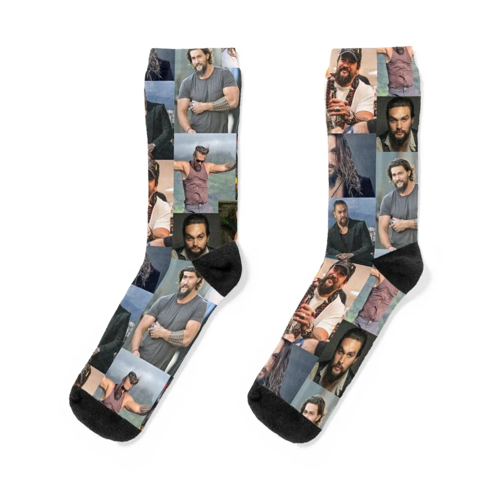 

Jason Momoa Collage Socks Soccer essential luxury Hiking boots Socks Male Women's