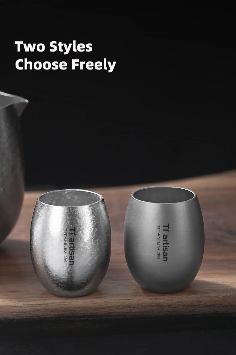 Tiartisan 20ml Titan Mini-Sake-Becher Ultraleichter Runder Weißwein-Becher für Outdoor-Camping Picknicks Taschen-Teebecher Trinkgefäß – Detail 6