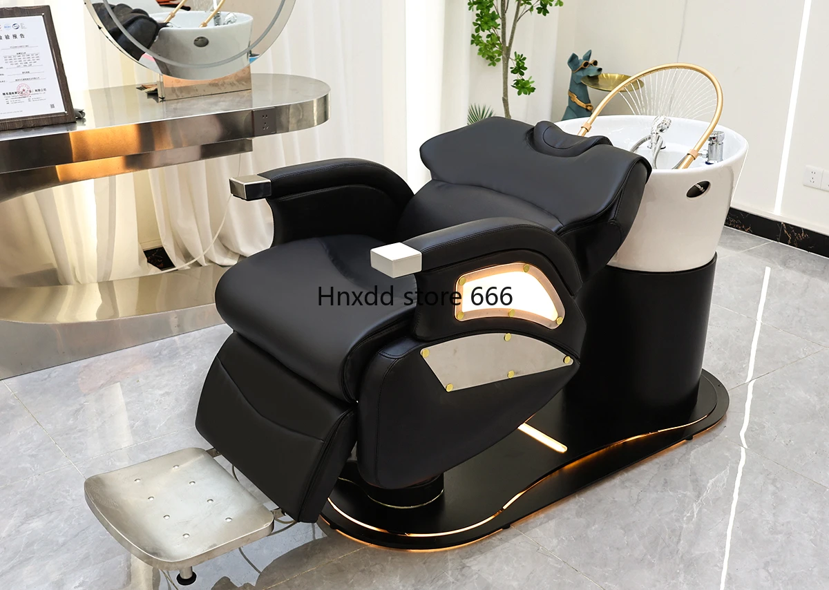 Intelligent high-end electric flushing automatic shampoo bed multi-function rotating and reclining