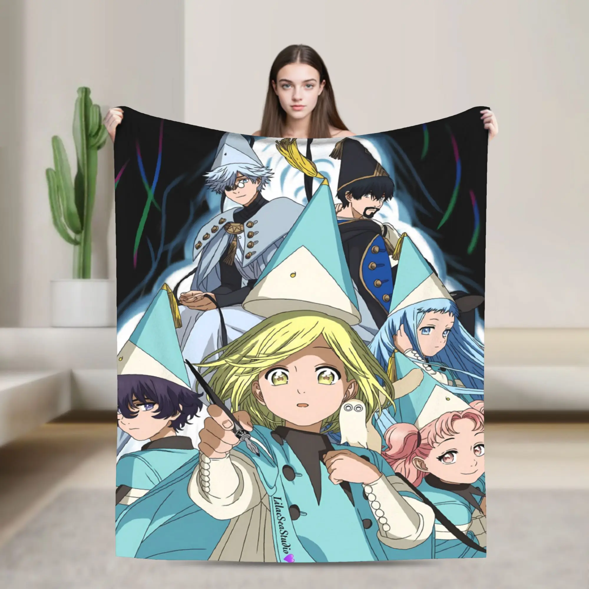 Warm Blankets Picnic Witch hat atelier Throw Blanket  Flannel Bedspread For Living Room Funny Sofa Bed Cover