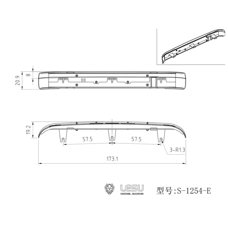 RC 1/14 Metall-Sonnenschutz 3V LED-Scheinwerfer Sonnenschutz für Tamiya Hydraulischer Bagger Lader Muldenkipper Tripper DIY-Teile – Detail 3