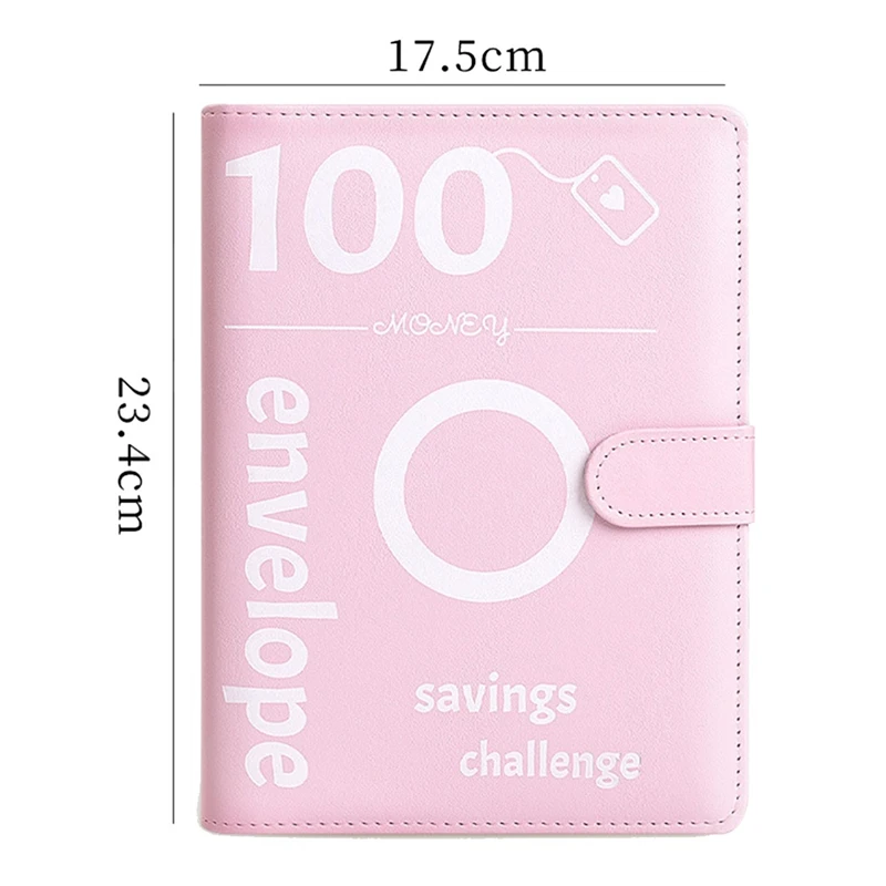 100 Day Challenge Money Saving Binder Leather Envelope Challenge Binder, Easy, Engaging And Rewarding Durable