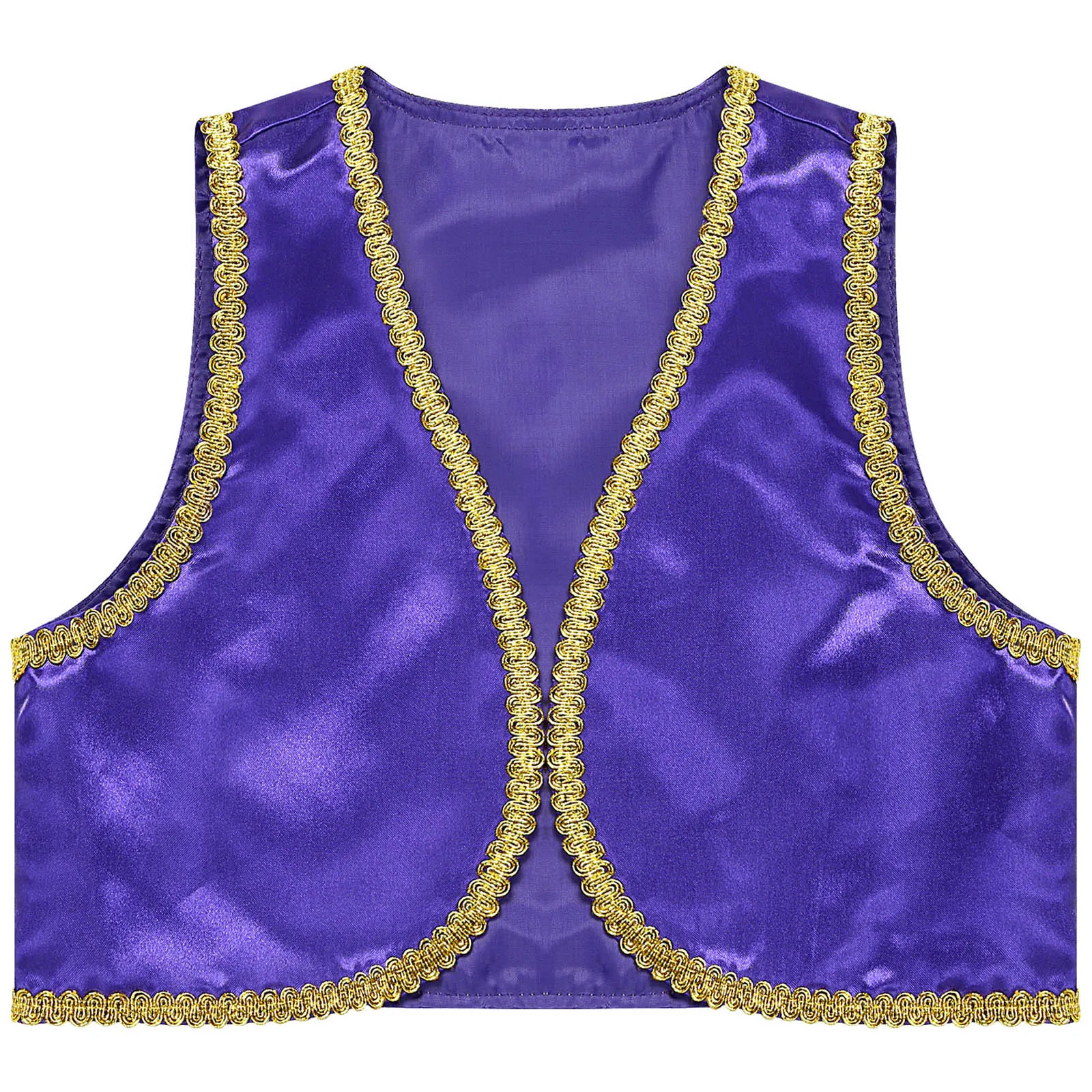 Kid Boy Halloween-kostuum Mythische Prins Aladin Carnaval Carnaval Cosplay Party Outfit Vest met paillettenversiering en broek met riem