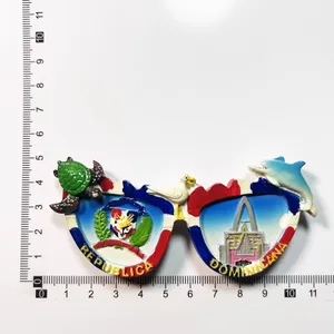 ドミニカ共和国クリエイティブトラベルお土産装飾工芸品パーソナリティランドスケープサングラスマグネット冷蔵庫マグネット 10ベストセールスドミニカ共和国のお土産-3