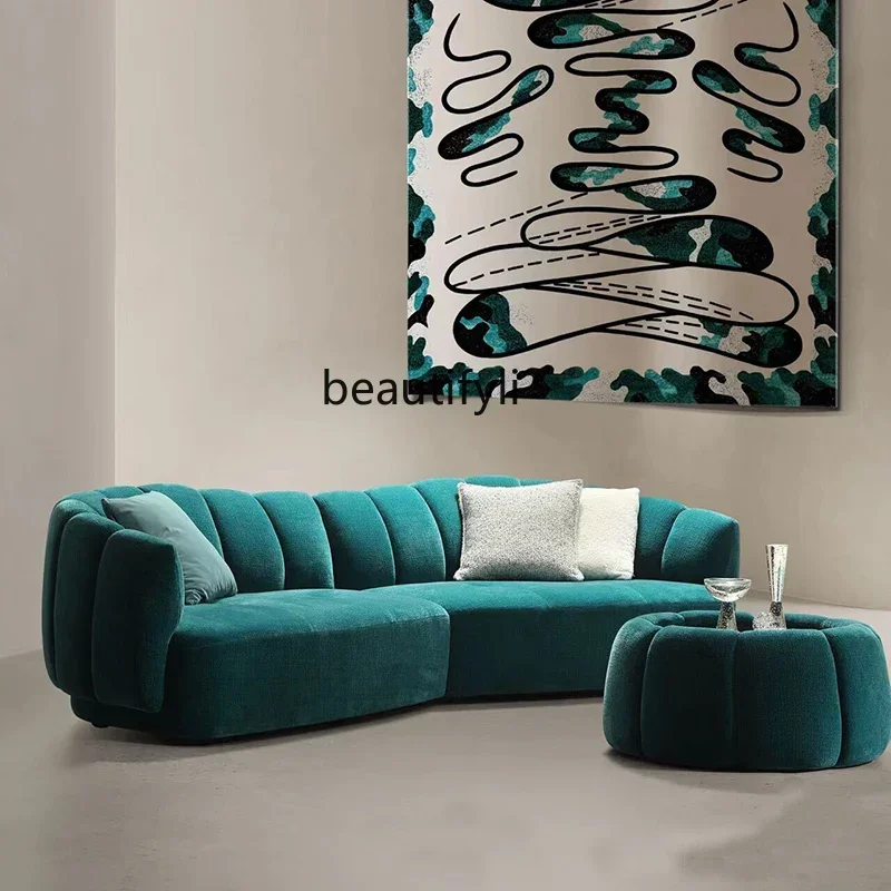 

Nordic light luxury minimalist petal sofa light luxury cream style special-shaped designer multi-person reception fabric sofa