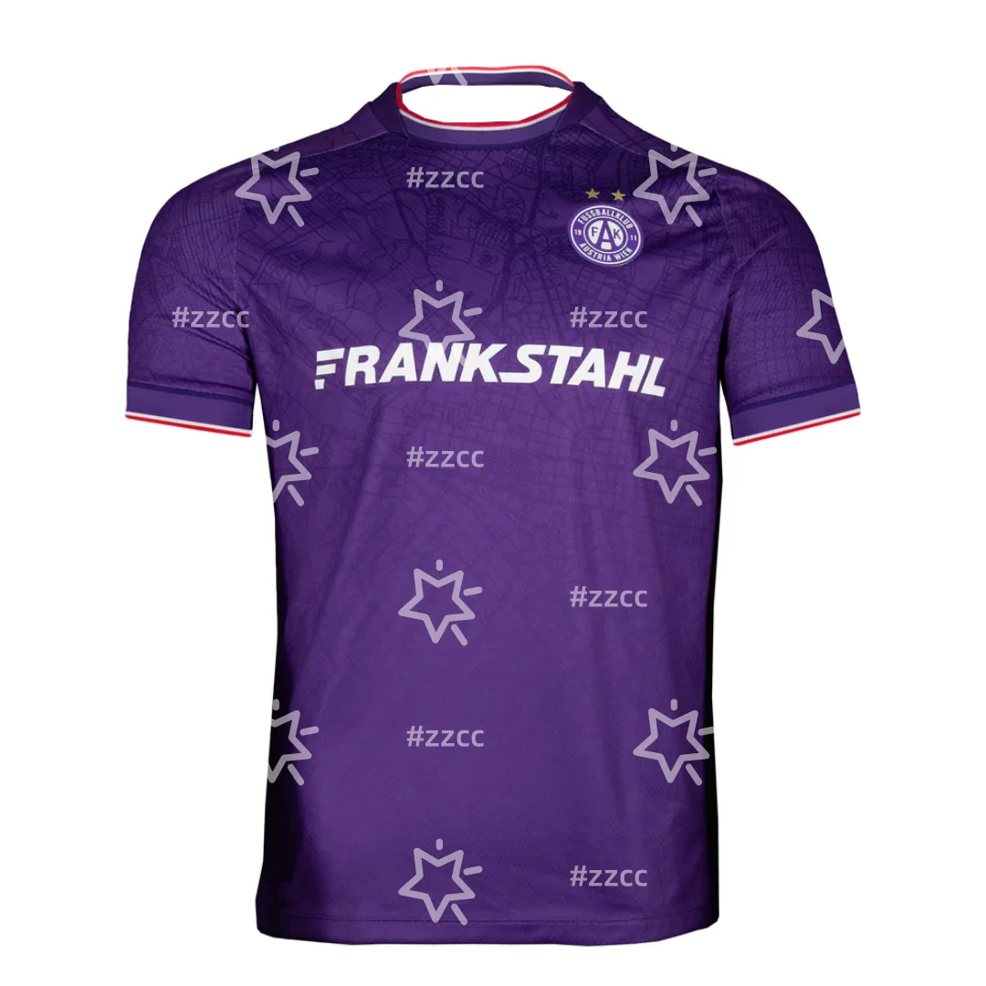 Image of 25-26 Österreich Wien Heim-Fußballtrikot Trainingsset 3D-Druck Sommer-Sportbekleidung Herren T-Shirt Kinderbekleidung Tee Y2k Damen ﻿