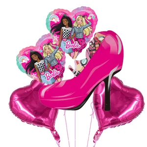 Barbie Prenses Tema Folyo Balonlar Set Doğum Günü Partisi Dekorları, Bebek Duş, Çocuk Oyuncakları, Hediye, hava balonu, Kız Arka Plan, 5 adet 8 en çok satan, 2 numaralı bebekli barbie