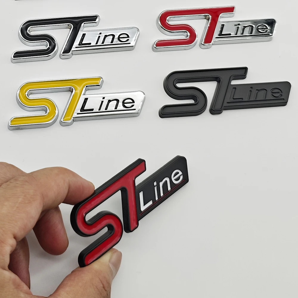 ثلاثية الأبعاد المعادن ST خط لاصق الشعار الجبهة الشواية شعار الخلفي الجذع شارة مائي لفورد بوما مونديو التركيز كوغا MK3 MK4 اكسسوارات السيارات #6