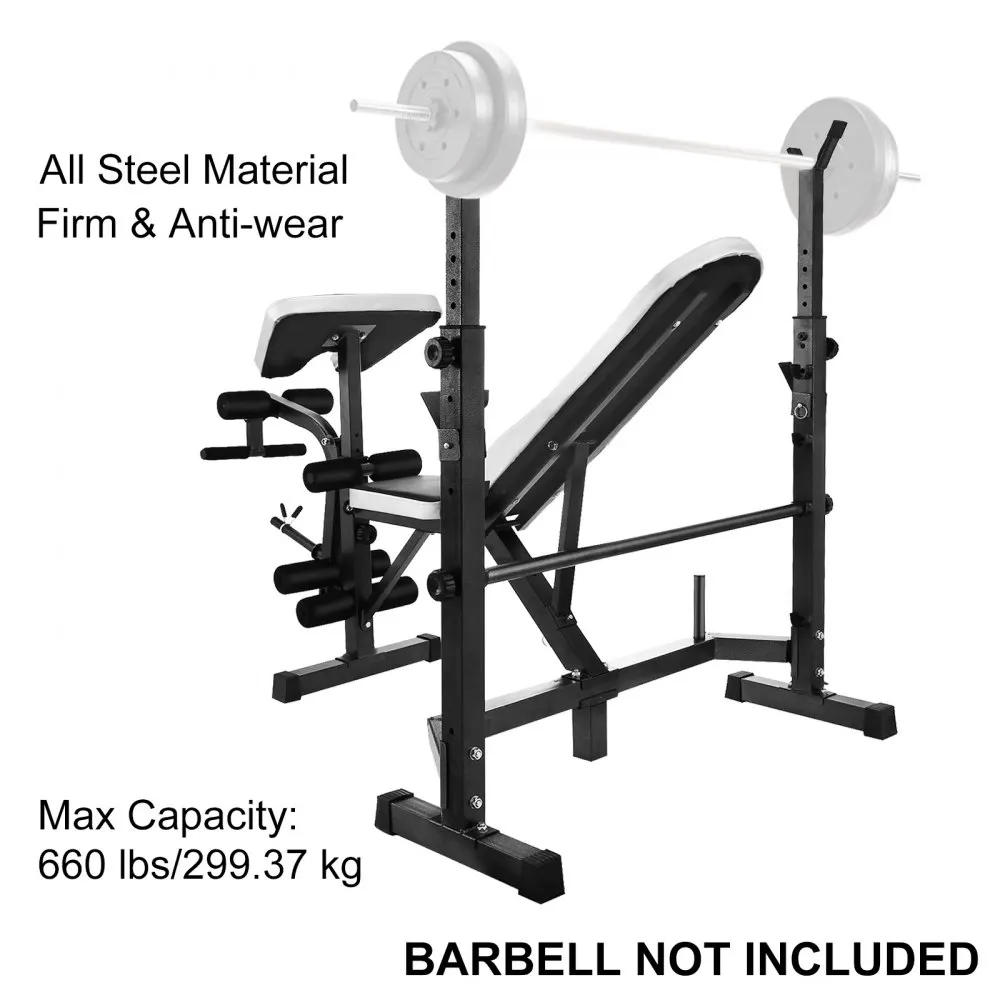 Verstellbare Gewichtheberbank | Sihao Verstellbare Gewichtheberbank, Multifunktionale Hantelbank, Beinbeuger, Heimfitness-Set, 660lb B – Detail 4