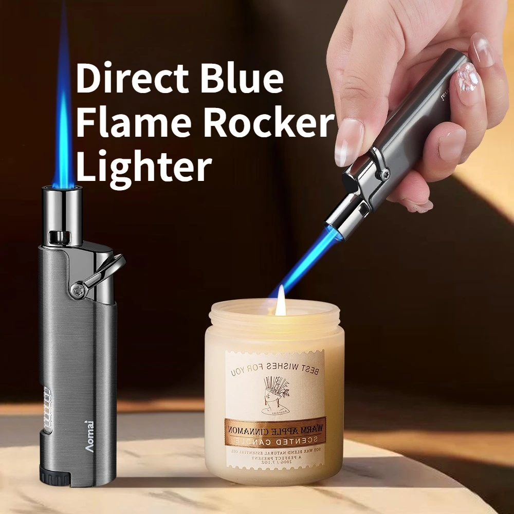 

New Inflatable Windproof Lighter with Metallic Straight Forward Transparent Gas Chamber Igniter Men's Gift