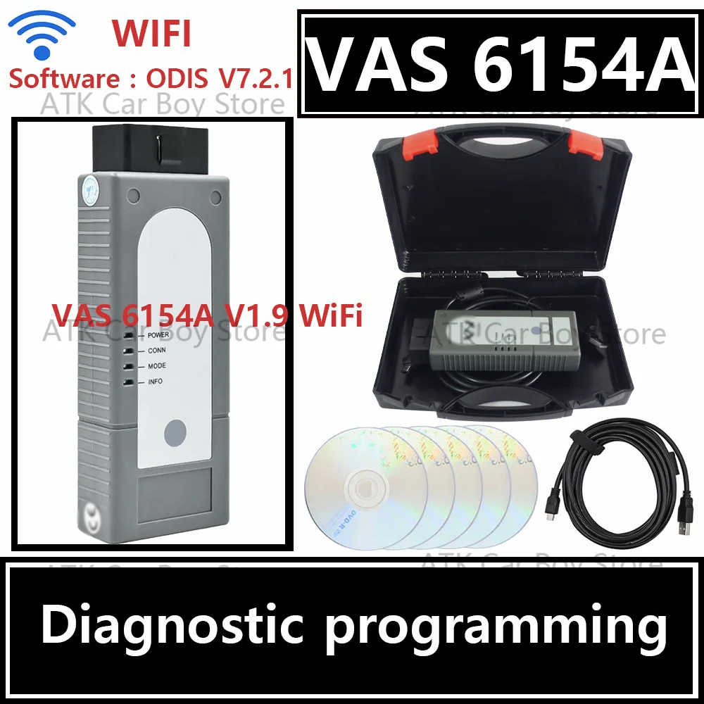 V-A-S 6154A V1.9 WiFi Diagnostic Programming Tool Software OD-IS V7.2.1 Support For V-W For AU-DI For SKO-DA Updatable Firmware