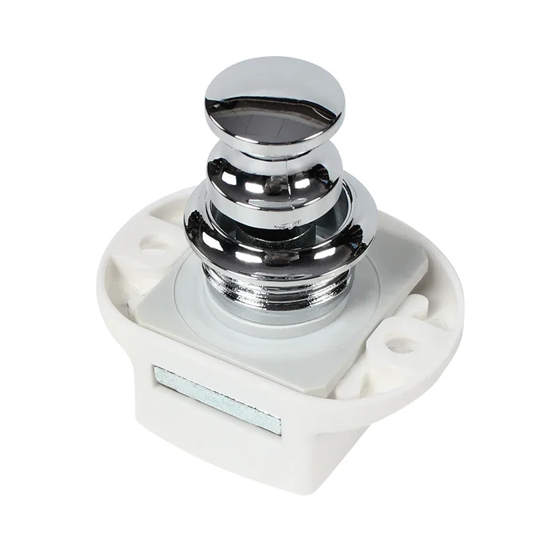 RV Accessories 20mm RV Motorhome Button Lock Push Lock White Color Chrome Button 20 Pcs/Box
