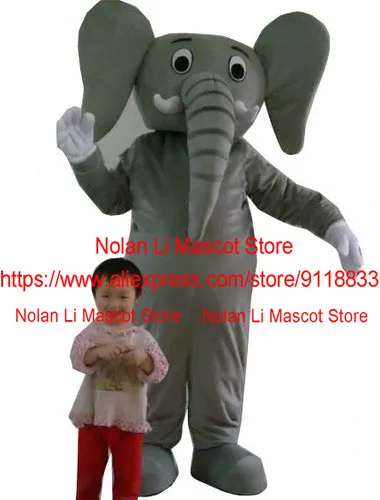 High Quality Adult Grey Elephant Mascot Costume Cartoon Suit Movie Prop Role Playing Advertising Game Large Event Display 536