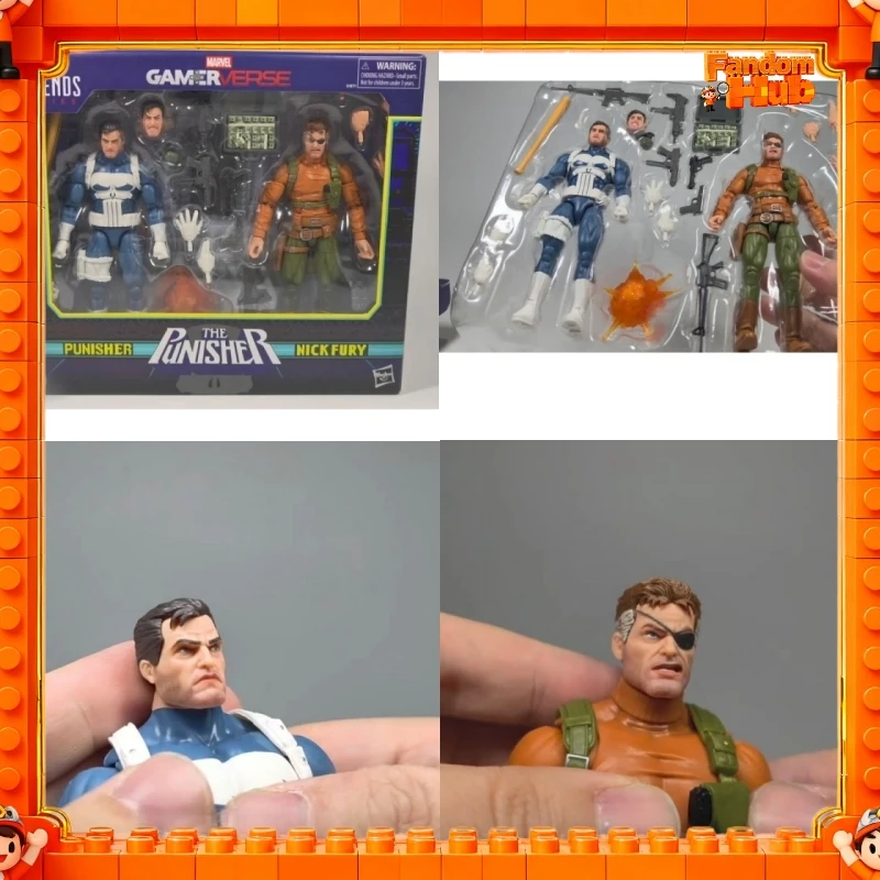 

Оригинальный набор из 2 фигурок Gamerverse Punisher и Nick Fury, 6-дюймовые подвижные коллекционные фигурки, модель-игрушка, подарок для фанатов