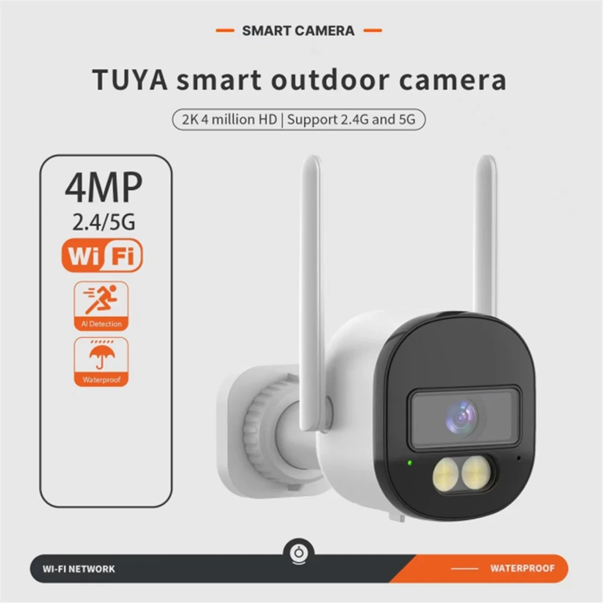 جديد 3C-Tuya كاميرا خارجية 4MP 2.4GHZ 5G WIFI مقاوم للماء اتجاهين الحديث كشف الحركة صفارة الإنذار كاميرات IP الولايات المتحدة التوصيل