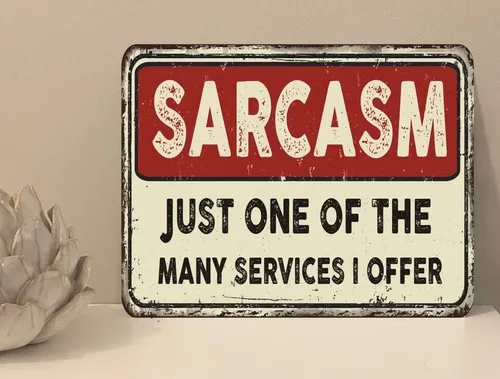1x Sarcasm Services I Offer Quote Metal Plaque Sign Gift House Novelty (mt817) --Tin Sign
