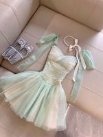 Japanese Sweet Patchwork Fairy Dress Female Pure Desire Gauze Stitching Bow Party Dresses New Design Fashion Slim Fashion Outfit