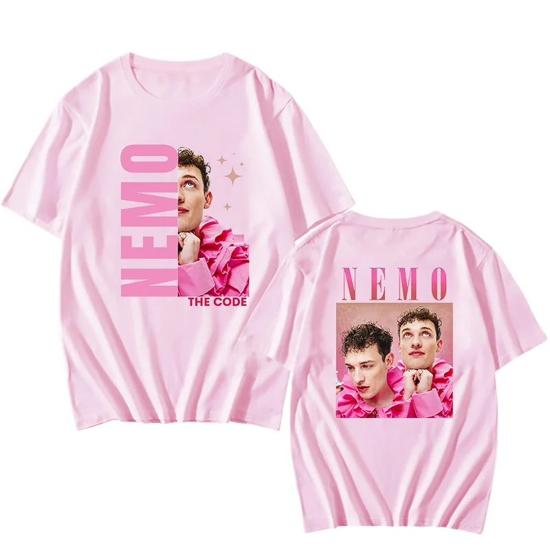 Nemo 2024 Eurovision Winner Printing T-shirt Hip Hop Cartoon Graphic The Code Print Tee-shirt Summer Round Neck Cotton Tees Tops