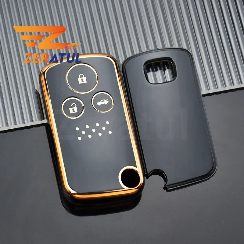 Carcasa de 2/3 botones para Honda Accord CIVIC CRV Fit Shuttle Freed Spike híbrido Stepwgn Spada TPU funda porta llaves de coche sin llave