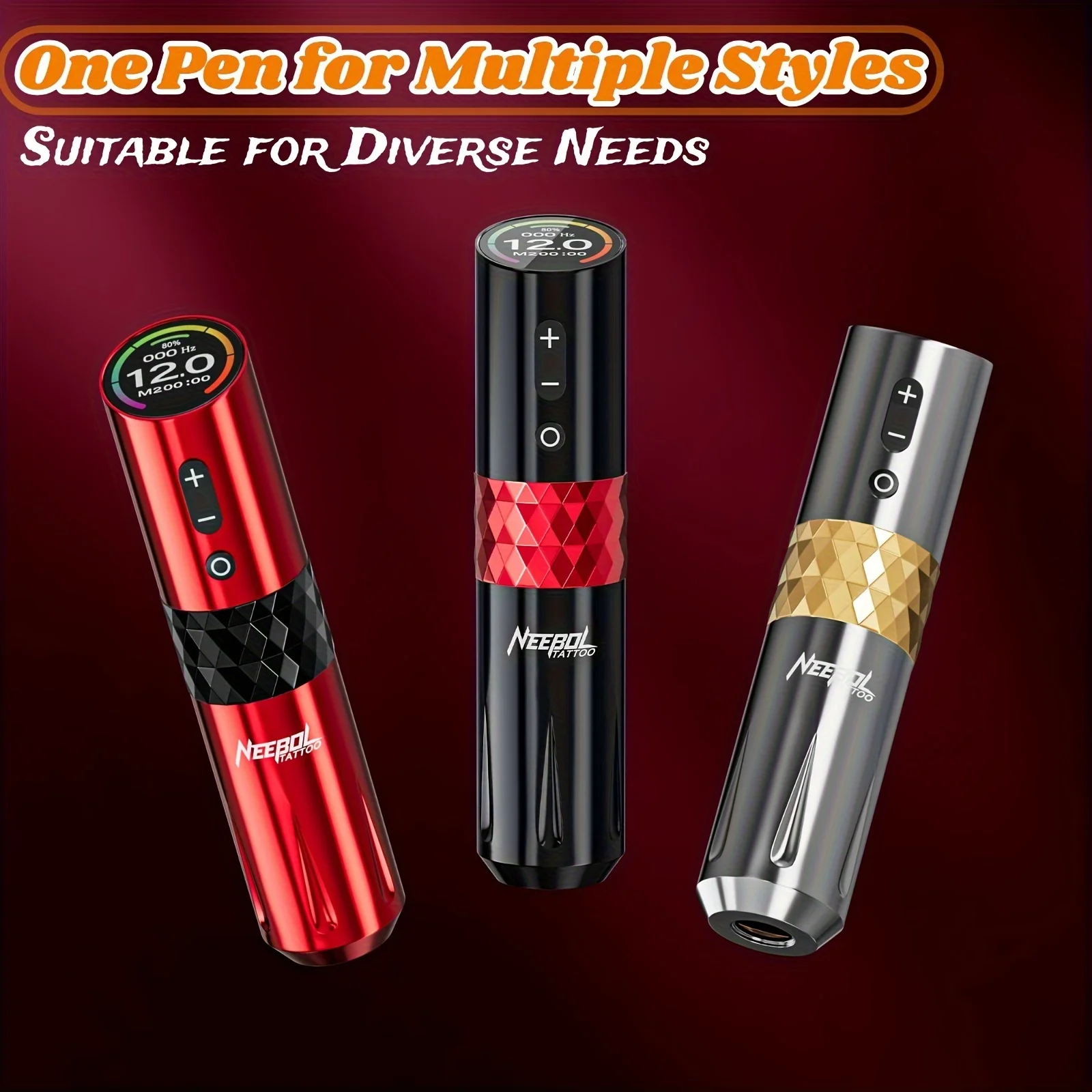 

Neebol Wireless Tattoo Pen, Rechargeable Rotary Tattoo Machine Gun with 1950mAh Tattoo Power, Digital LED Display Tattoo Equipme