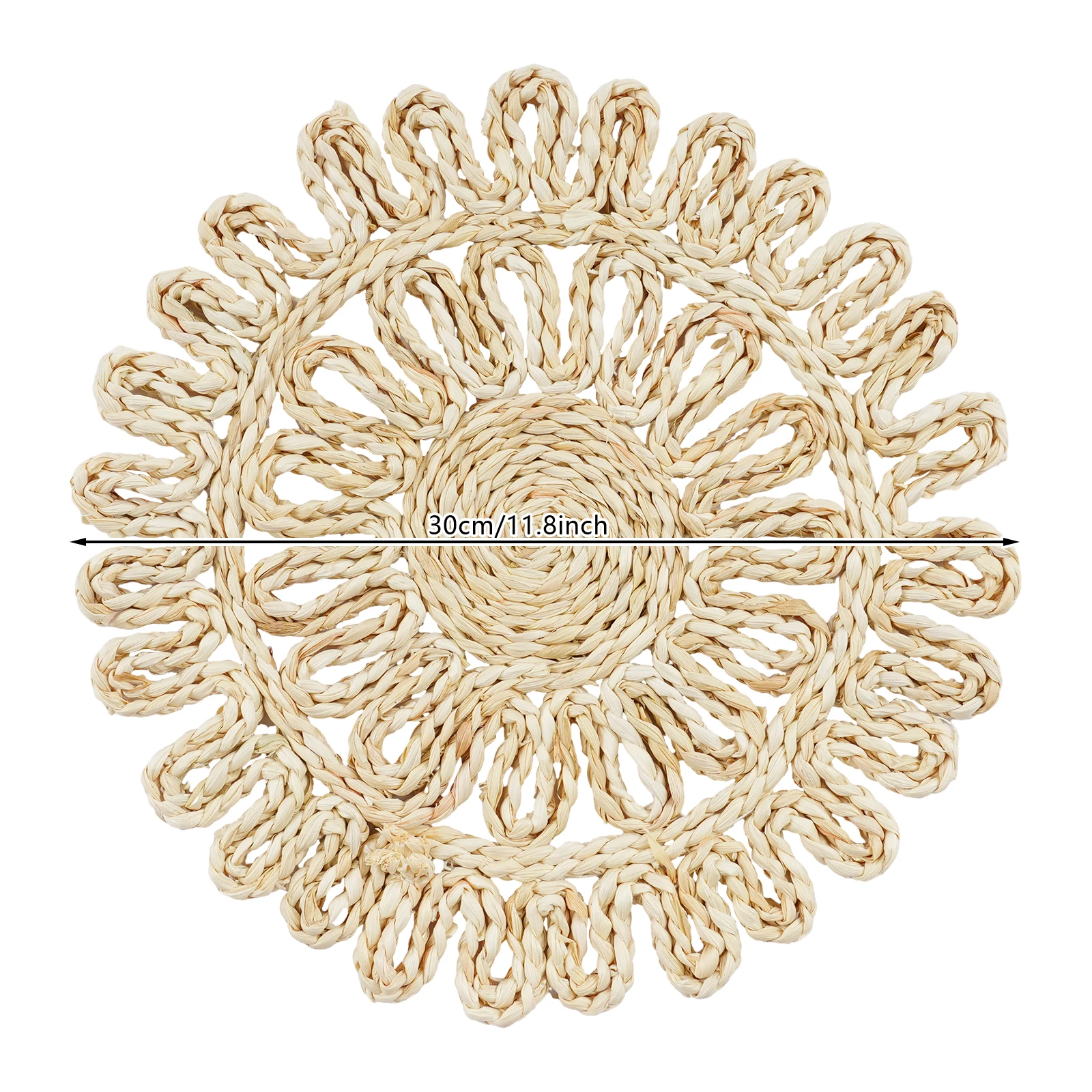 

Round& Small Petal 12pcs Placemats, Woven Rattan Table Mats, Placemats for Restaurant& Dining Table& Parties& Dining Rooms