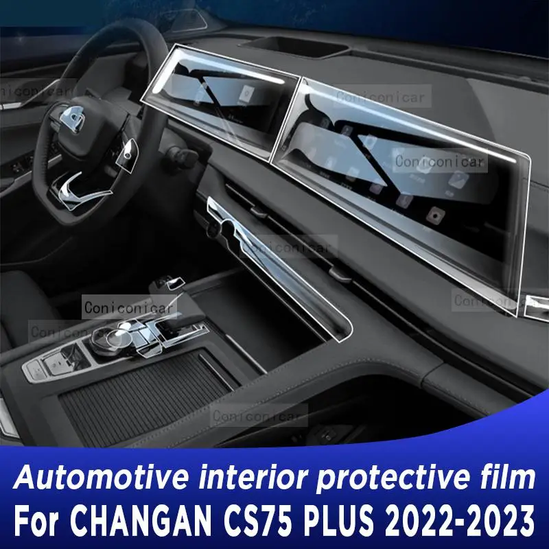 

For CHANGAN CS75 PLUS 2023 Gearbox Panel Navigation Screen Automotive Interior TPU Protective Film Cover Anti-Scratch Sticker