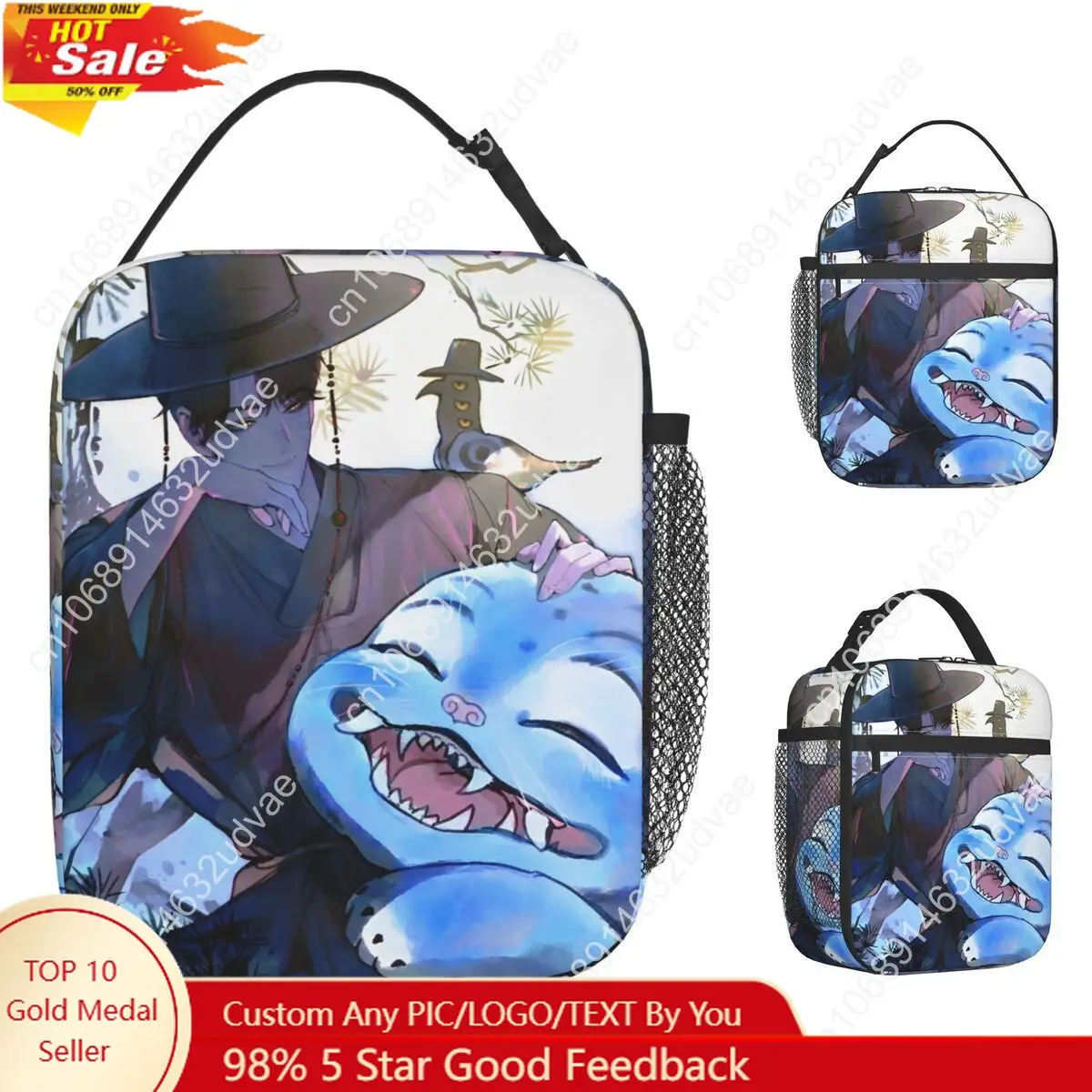 

KPop Demon Hunters Lunch Bag For Child Anime Manga Lunch Box Fashion Travel Cooler Bag Portable Waterproof Tote Food Bags