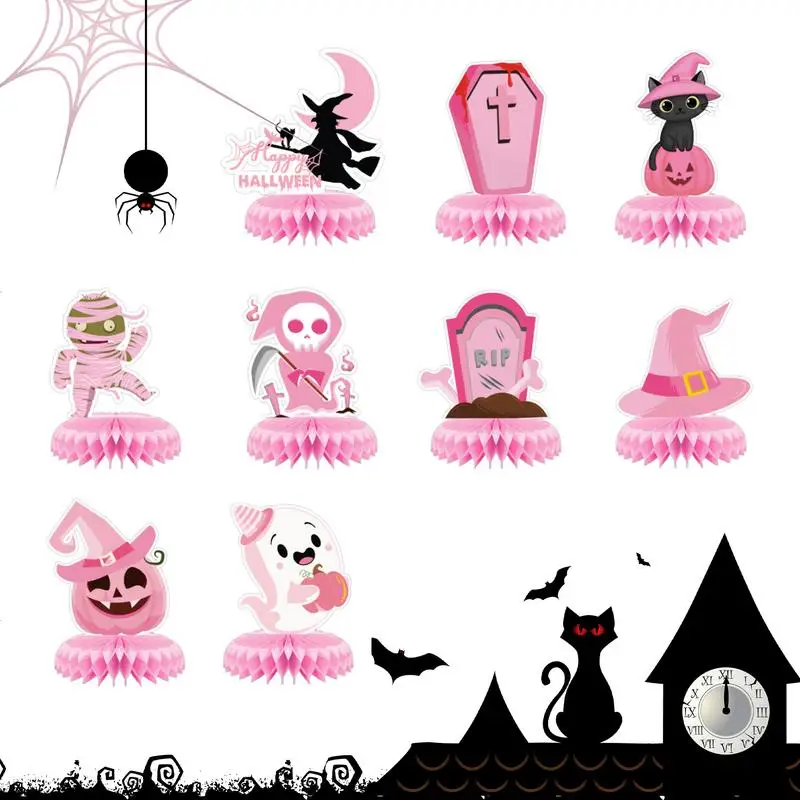 Halloween Table Decorations Halloween Party Table Decorations Spooky Pink Decoration Props Set Of 9 For Boys Girls Halloween