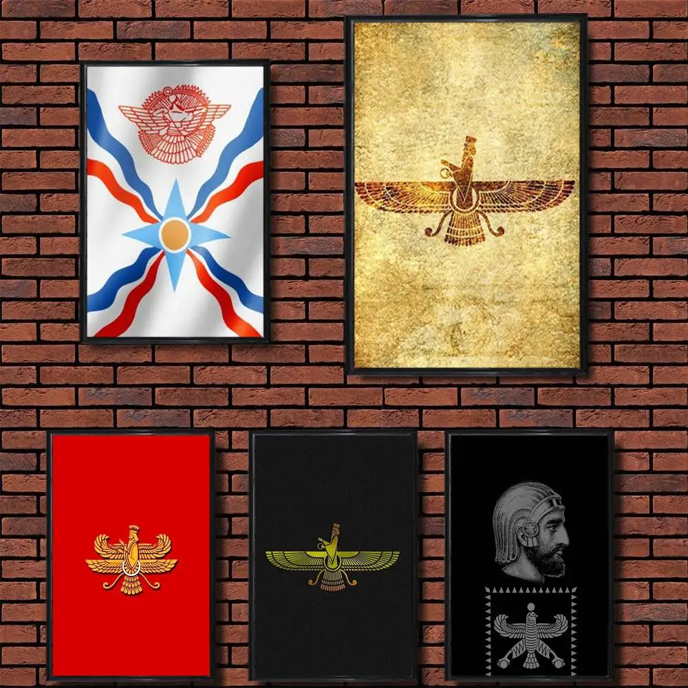 

flag T-The A-AssyrianS Poster Prints Wall Art Picture Painting Gift Living Room Restaurant Bar Large Dec Sticker