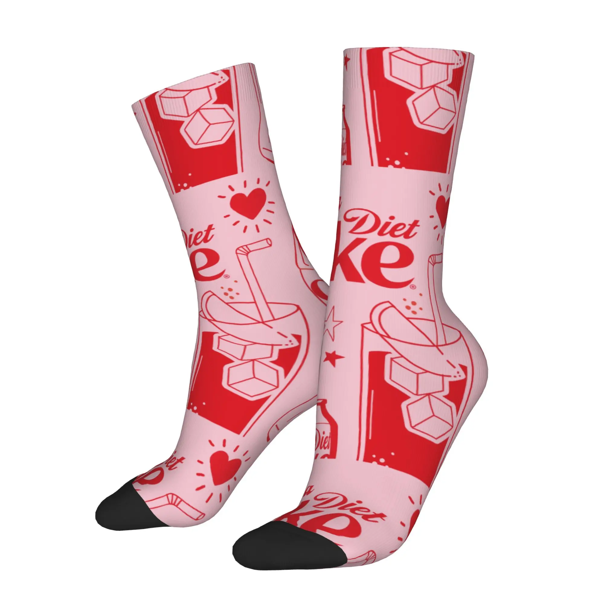 Funny Sock dDiet Coke dDiet Coke I Need a Diet Coke Illustration  Vintage Seamless Pattern Printed Men Socks Novelty Men's Socks
