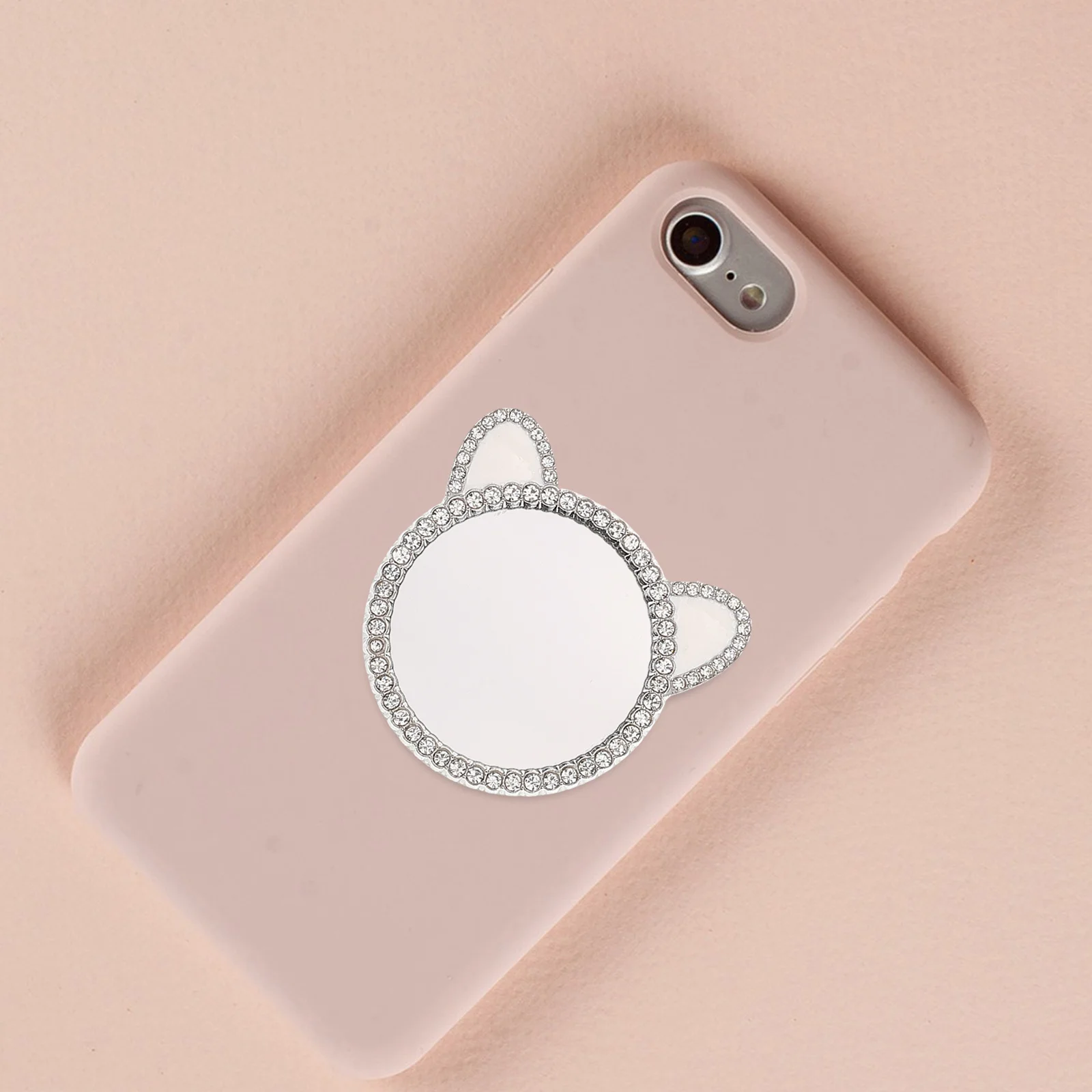 4 قطعة جراب هاتف بلينغ مرآة DIY اكسسوارات لطيف آذان الأرنب القط الزخرفية الهاتف الخليوي صورة شخصية مرآة للمكياج #4