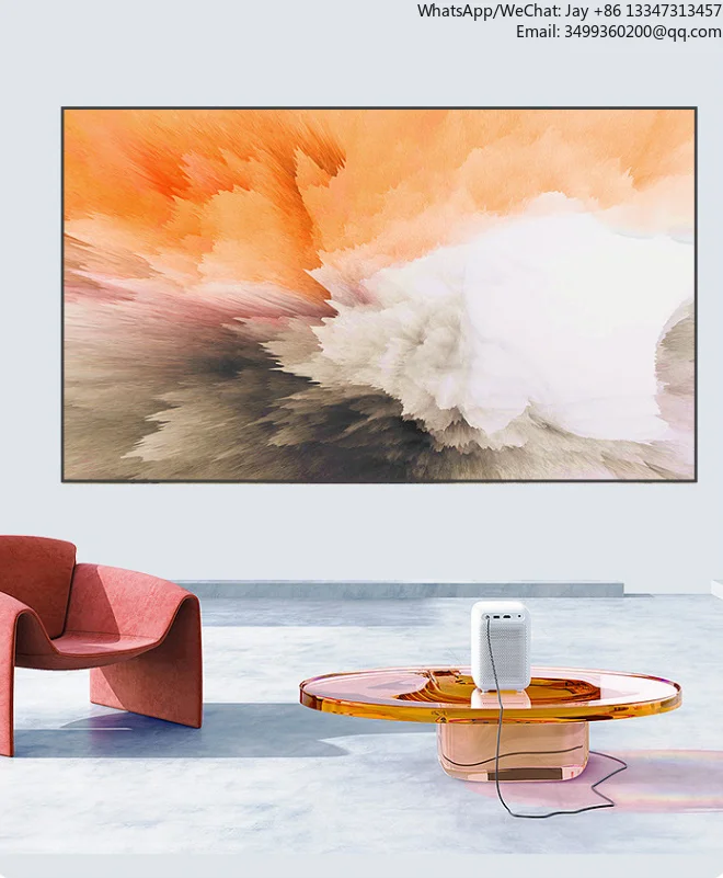 

Y-200" Projector Screen 4K HD White Soft Wall Mounted Metal Narrow Fixed Frame Screen Bedroom Cinema Projector Screens