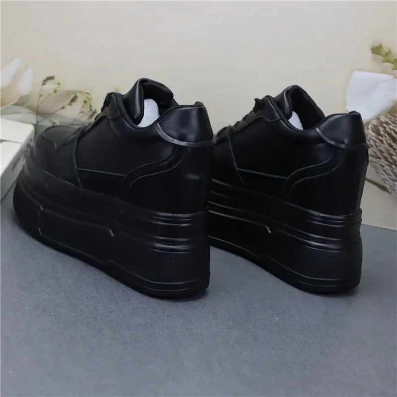 ربيع الخريف المرأة منصة أحذية رياضية 12 سنتيمتر نعل سميك 10 سنتيمتر الداخلي رفع حذاء كاجوال مريح ل صغيرتي طويل القامة أحجام كبيرة