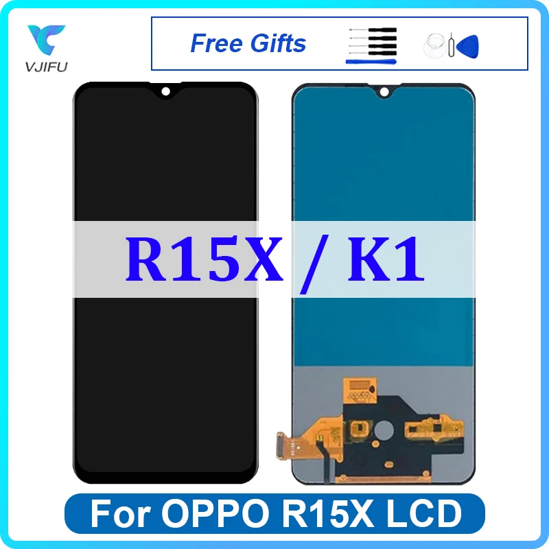 

6.4'' LCD For OPPO R15X K1 Display Touch Screen PBCM10 PBCM30 Digitizer Assembly Replacement Mobile Phone Repair 100% Tested