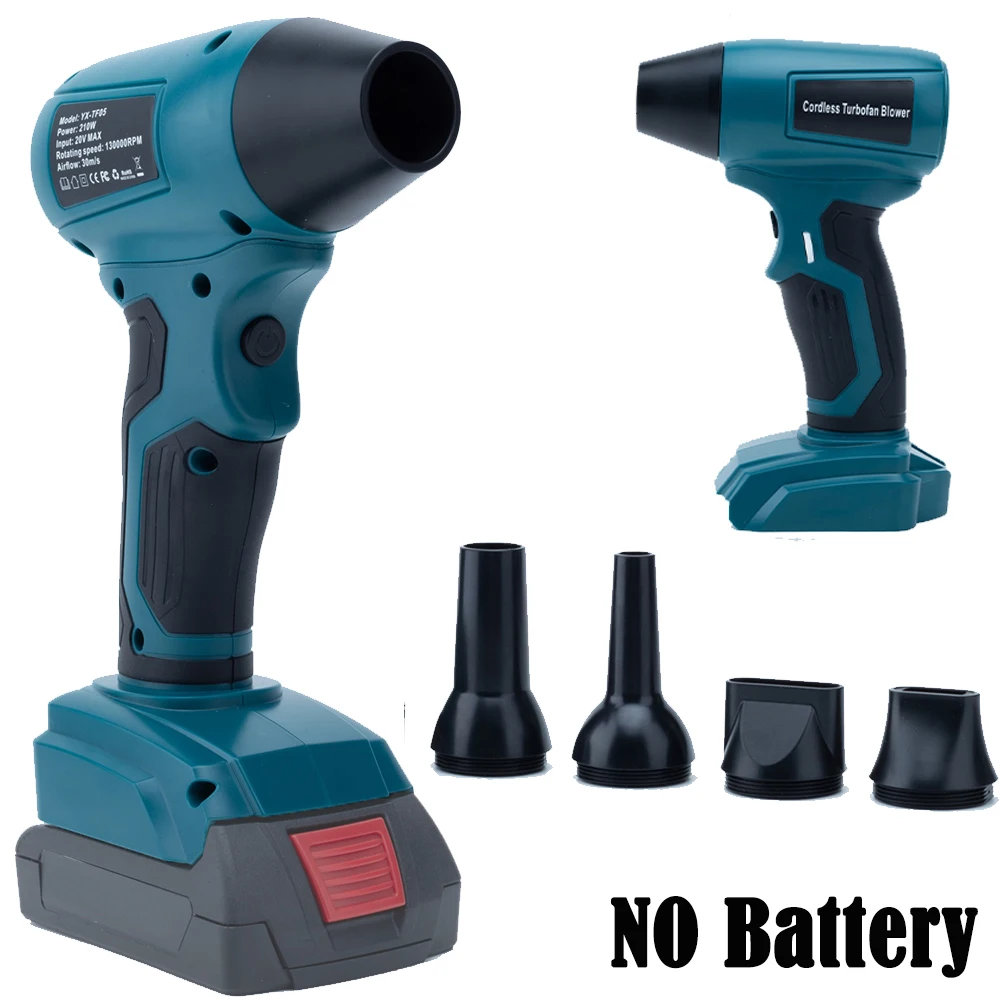 

Cordless Turbofan Blower Jet Violent Fan 130000 RPM 4-Speed Adjustable for Bosch 18V Lithium Battery with 4*nozzle(NO Battery )