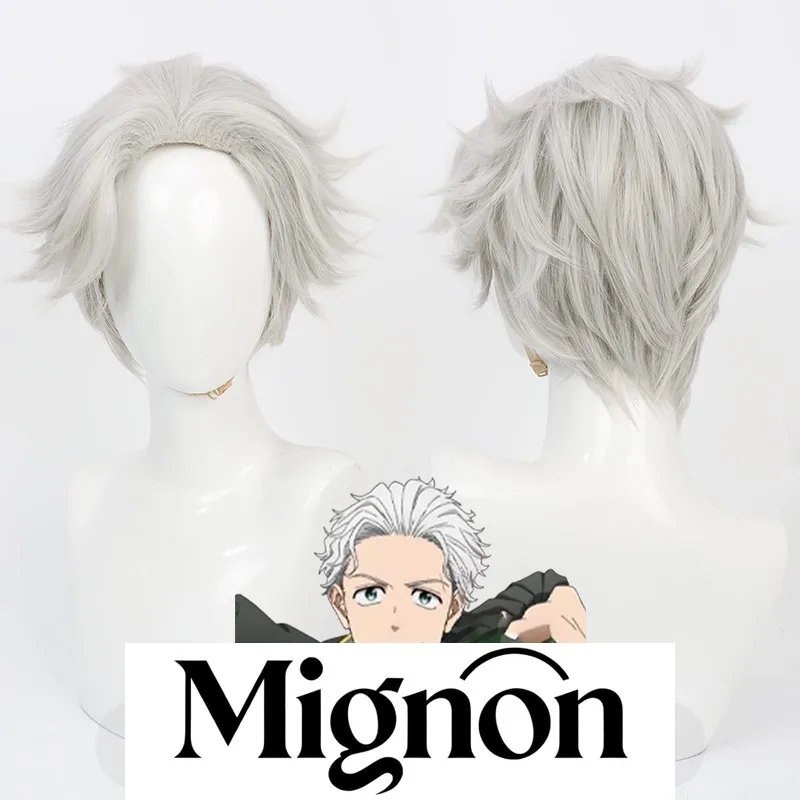 

Парик для косплея Wind Breaker Kazuhiro Umemiya, серебристо-белые волосы с наклонной спинкой, подарок на Хэллоуин