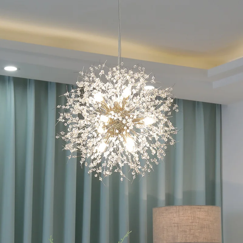 

Nordic creative dandelion crystal chandelier, simple and modern internet celebrity restaurant bedroom romantic coffee shop decor