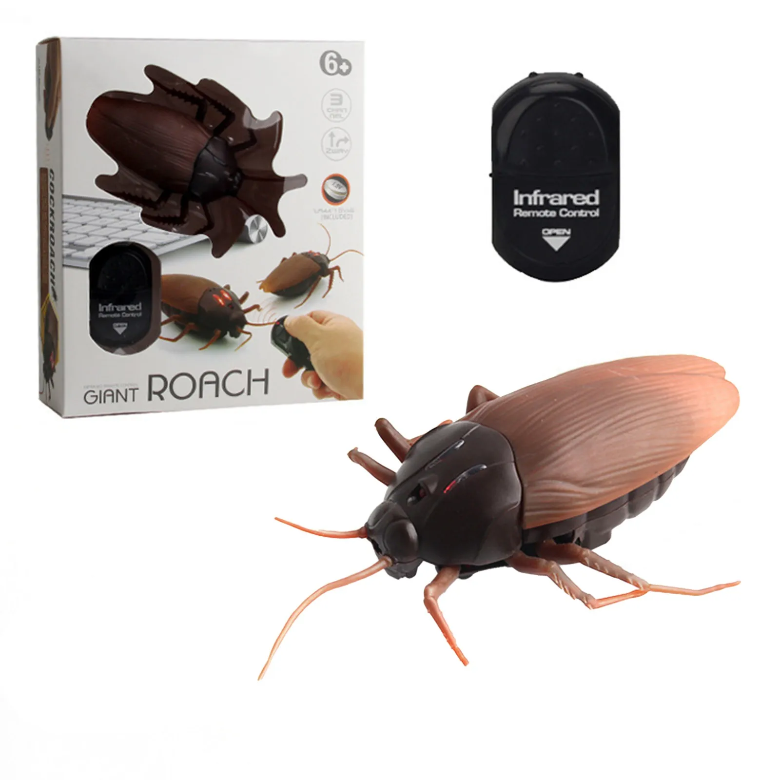 Barata teledirigida espeluznante, juguete realista para trucos de animales, simulación de cucaracha, hormiga, araña, suministros de juguetes remotos