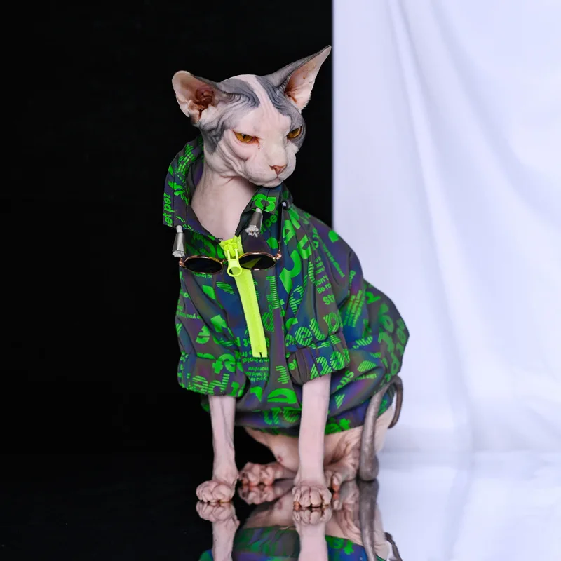 

Handsome Dog Cat Costume Handsome Hip Cool Sphinx Devon Siamese Jacket Pet Clothes Small Dogs Can Wear Outside Styling Dress Up