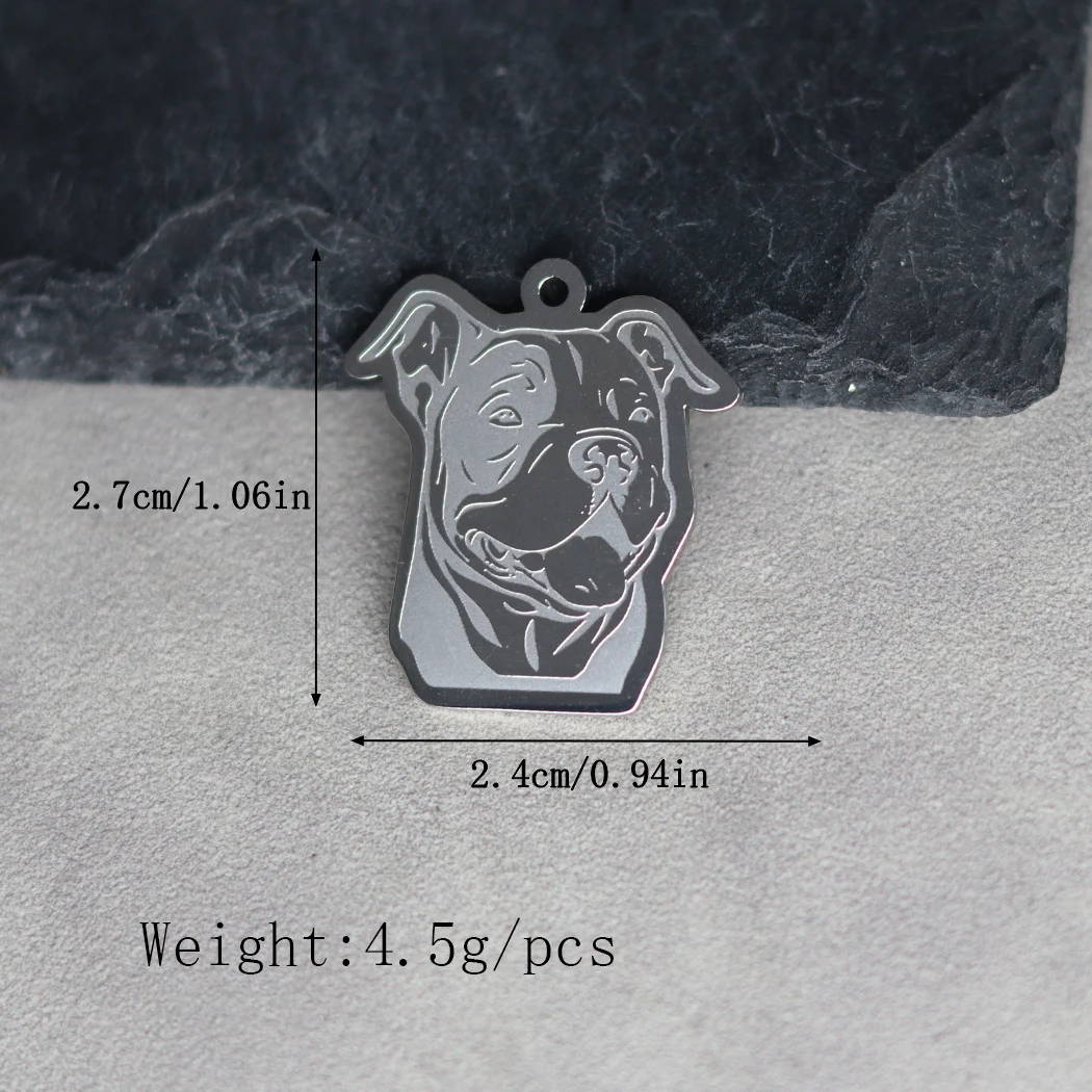 2pcs Stainless Steel Charm American Bully Charms For Jewelry Making Supplies Dog Pendants Connector DIY Accessories Bracelet