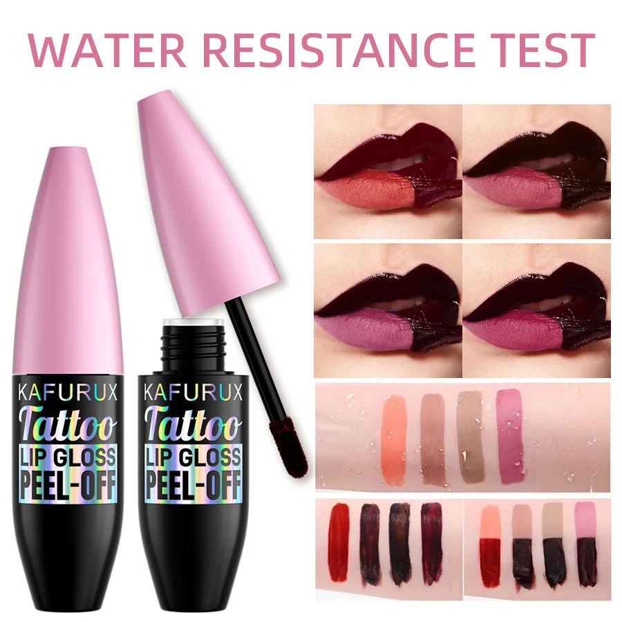 7 ألوان Blading ملمع الشفاه قشر طويل الأمد مقاوم للماء أحمر الشفاه السائل الوردي الشفاه الصقيل نقل مقاومة الشفاه تينت ماكياج الهدايا #2