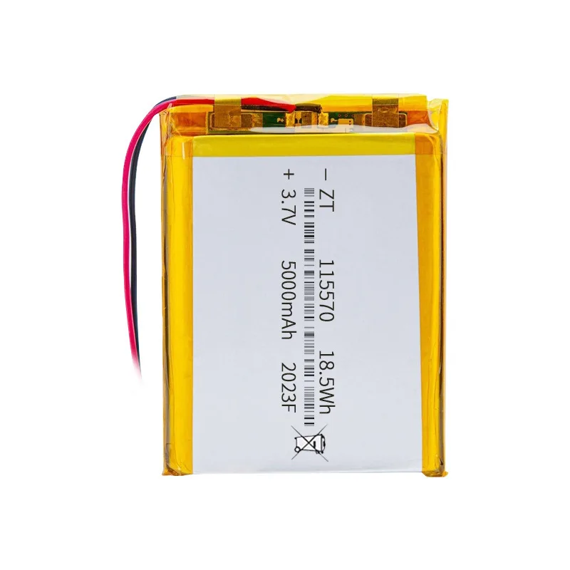 2-5pcs 3.7V Lithium polymer 5000mAh 115570 Soft package battery For equipment electronic equipment Tablet DVD battery