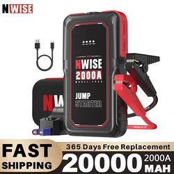 NWISE Car Jump Starter 2000A Car Battery Starter 20000mAh Portable Power Bank Booster Emergency Auto Starting Device