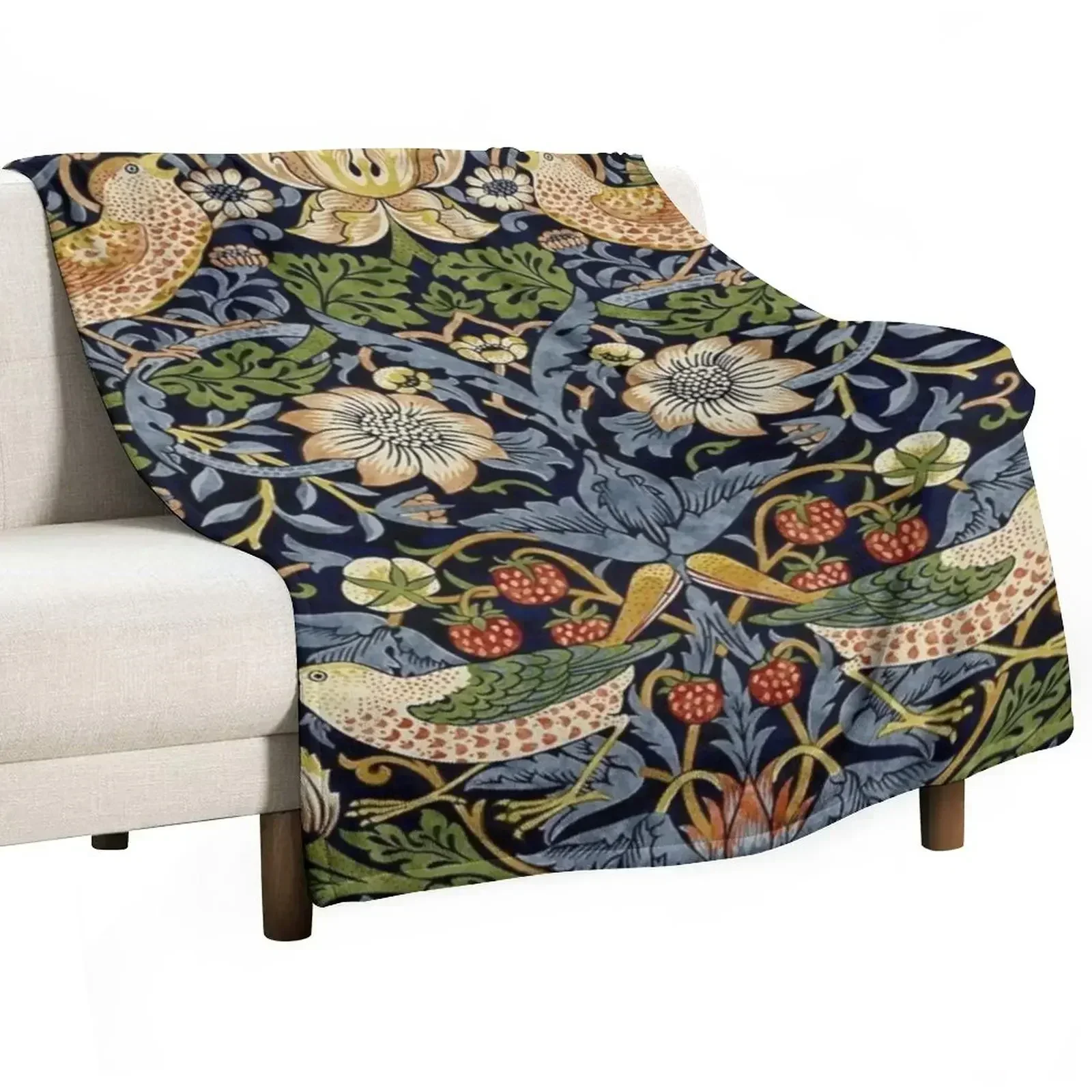 William Morris strawberry thief design Throw Blanket Summer Designers Softest Thermal Blankets