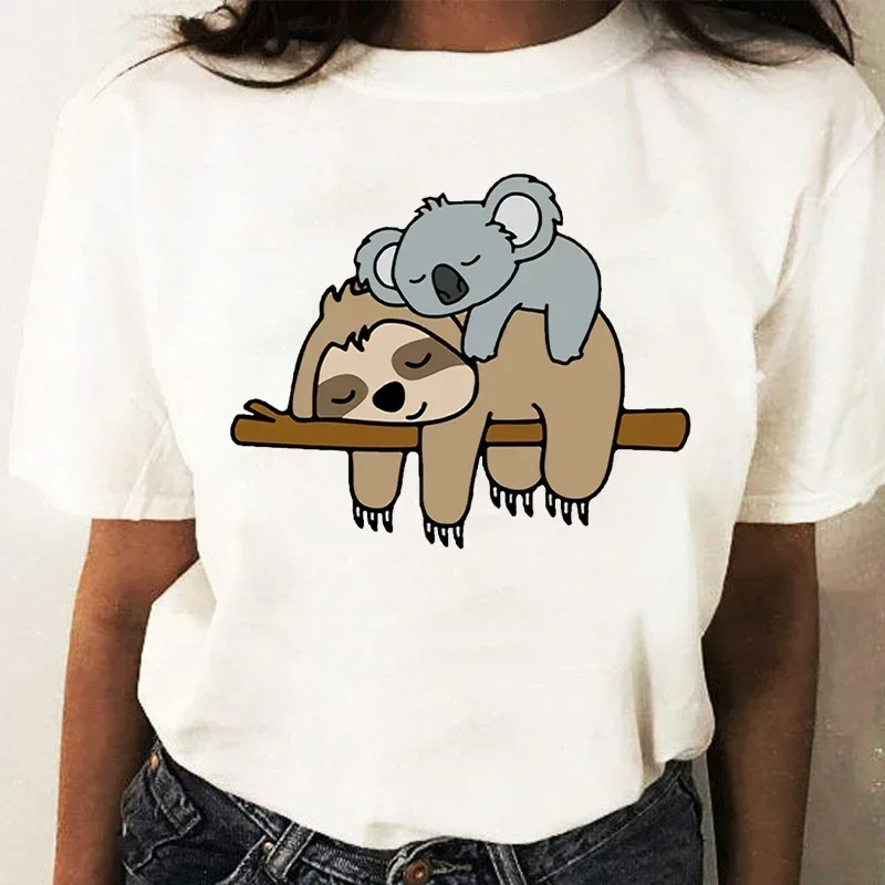 

Girls' Tops with Sloth Koala Cartoon Pattern Round Neck Shirts Ladies' Clothes Ladies' Anime T-shirts Tops T-shirts Graphic Y2K