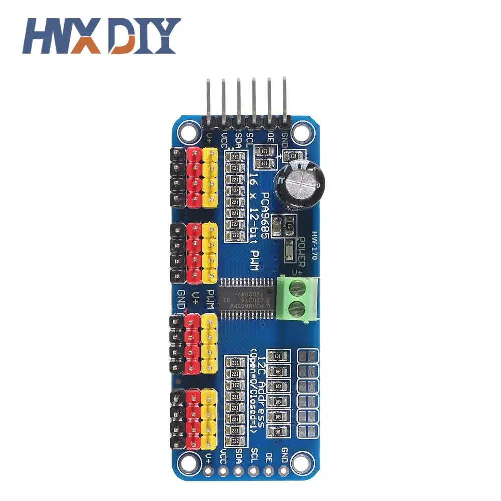 Pilote de servomoteur PWM 12 bits, PCA9685, Robot technique I2C, 16 canaux, 1 à 5 pièces